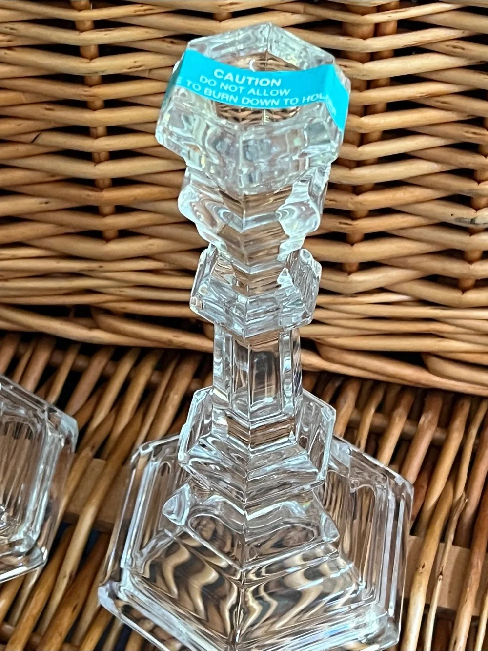 NEW Tiffany & Co. Plymouth Crystal Cut Candlesticks Set of 2